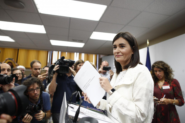 Rueda de prensa de la ministra de Sanidad para dar explicaciones sobre su máster