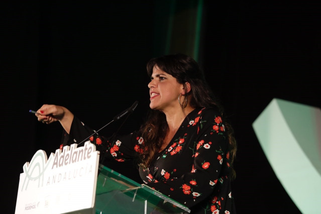 Teresa Rodríguez en un acto en Jerez de la Frontera