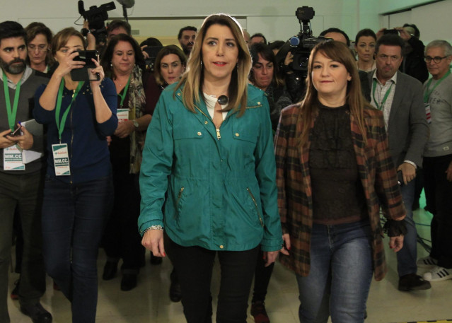 La secretaria general del PSOE-A y candidata a la reelección como presidenta de