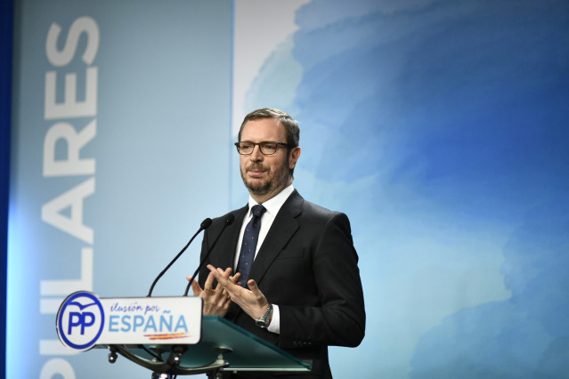 Declaraciones del vicesecretario de Organización del PP, Javier Maroto, tras la