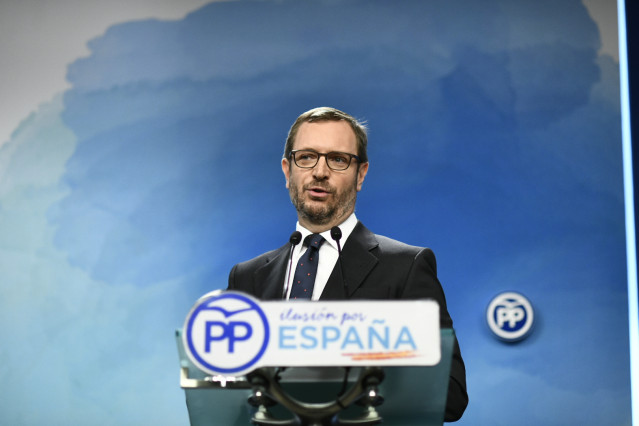 Declaraciones del vicesecretario de Organización del PP, Javier Maroto, tras la