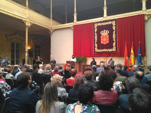 Barkos, interviniendo en el acto de entrega de la Medalla de Oro a Saray