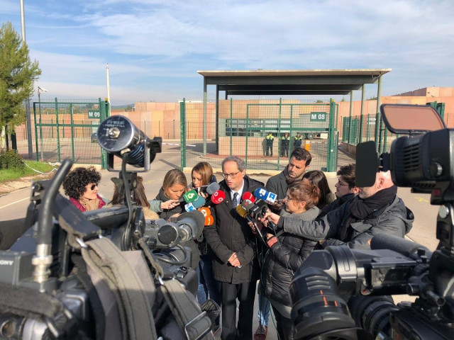 Quim Torra a la salida de Lledoners