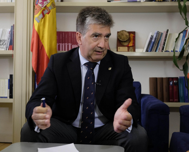 Ignacio Cosidó, portavoz del PP en el Senado, en una entrevista con Europa Press