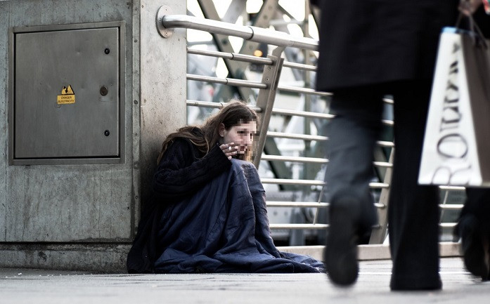 Joven sin hogar en Londres
