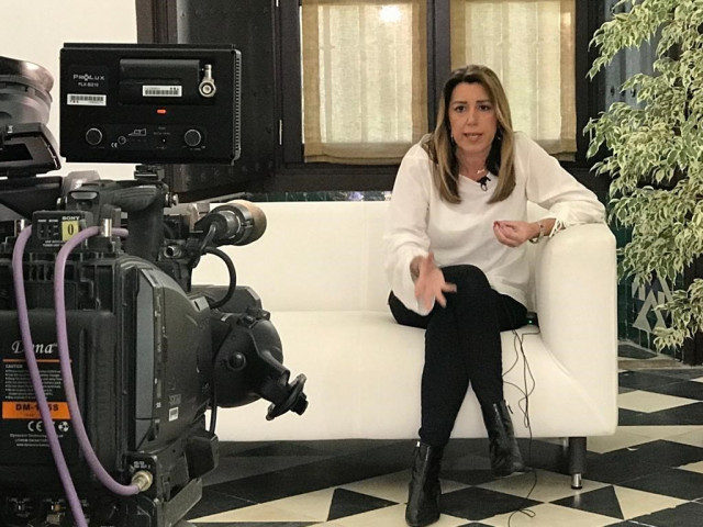 Susana Díaz, durante una entrevista televisiva