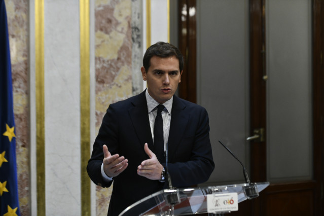 Rueda de prensa de Albert Rivera en el Congreso de los Diputados