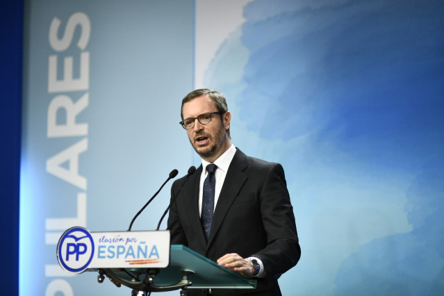 Declaraciones del vicesecretario de Organización del PP, Javier Maroto, tras la