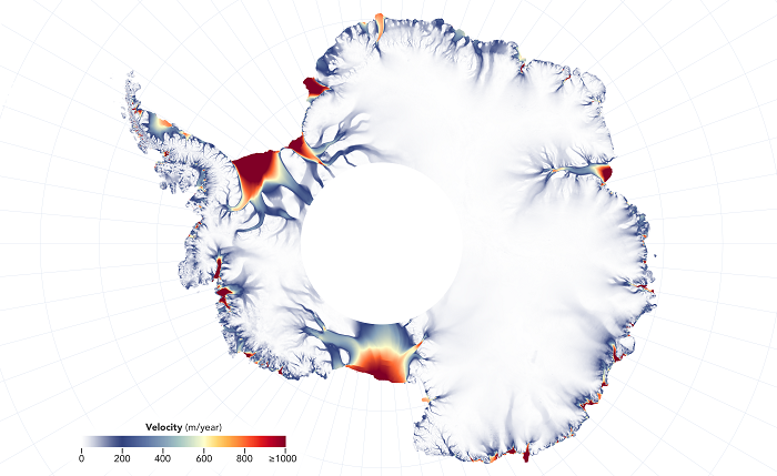 Veocidad de deshielo de los glaciares de la NASA