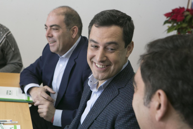 El presidente del PP-A y candidato a la Presidencia de la Junta, Juanma Moreno,