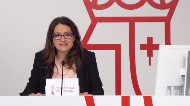 Mónica Oltra en la rueda de prensa tras el pleno del Consell