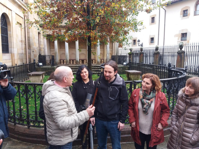 Pablo Iglesias en la Casa de Juntas de Gernika