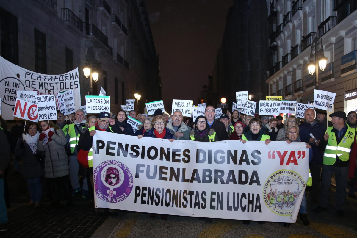 Manifestación en Madrid en defensa de unas pensiones 