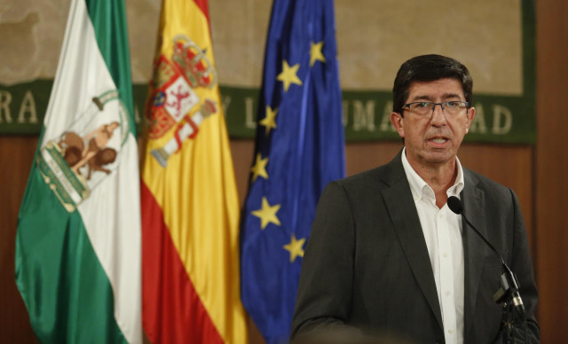 Juan Marín, en declaraciones a los medios este lunes