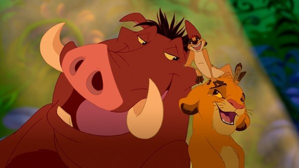 Timu00f3n, Pumba y Simba, de El Rey Leu00f3n