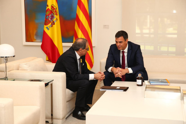 Pedro Sánchez recibe a Quim Torra en La Moncloa