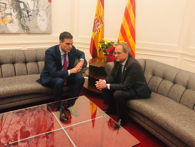 Encuentro entre el presidente Pedro Sánchez y el presidente Quim Torra