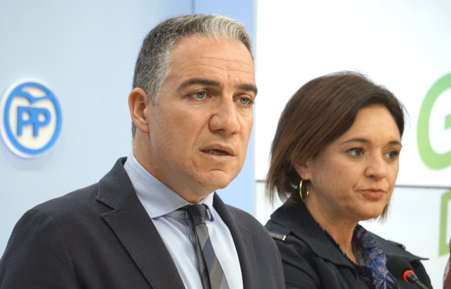 Elías Bendodo en la sede del PP