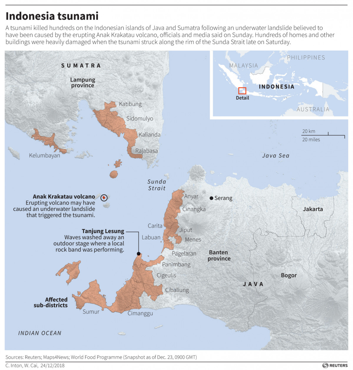 Zona debastada por el tsunami de Indonesia