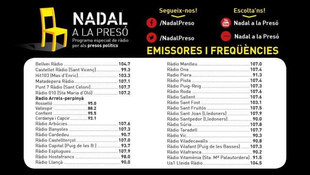 Cartel del programa de radio 'Nadal a la presó'