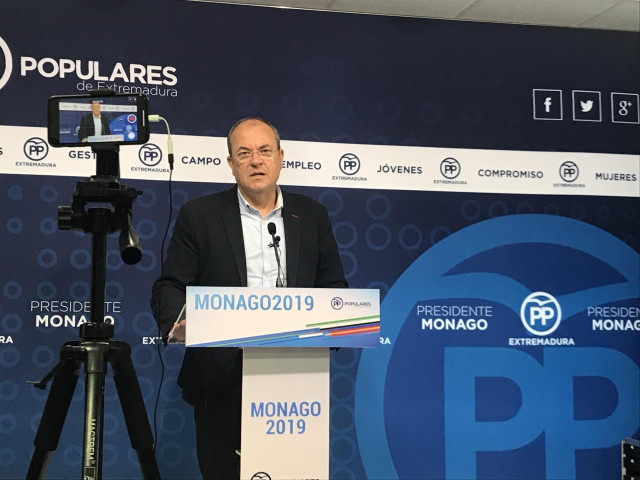 El presidente del PP de Extremadura, José Antonio Monago