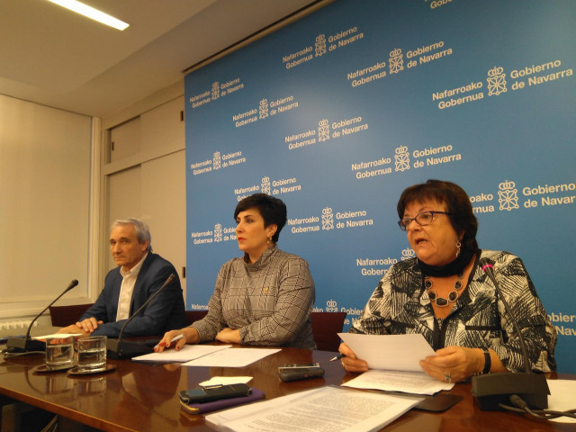 Aranburu, Solana y Beaumont en la rueda de prensa tras la sesión de Gobierno