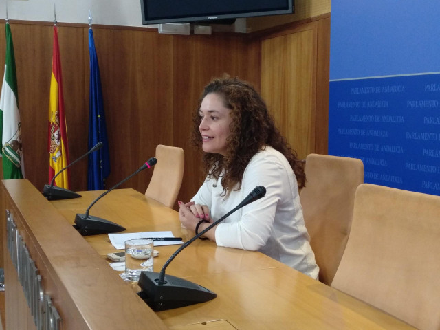 Inmaculada Nieto, de IULV-CA, en rueda de prensa