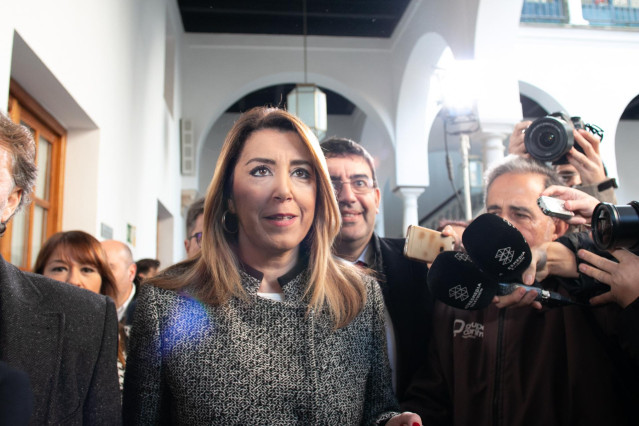 Susana Díaz, este jueves, en el Parlamento andaluz