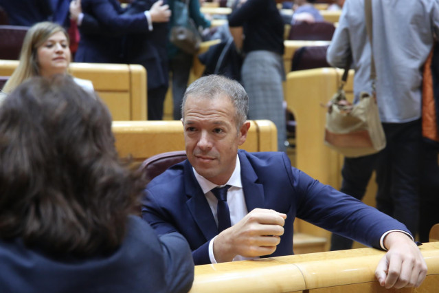 Ander Gil, portavoz del PSOE en el Senado, durante un Pleno