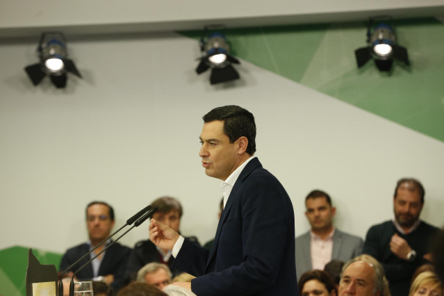 Juanma Moreno interviene ante la Junta Directiva del PP-A