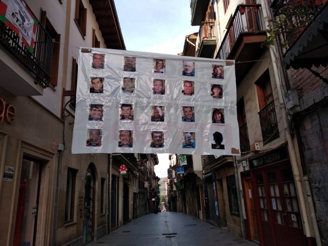Pancarta de presos en Hernani