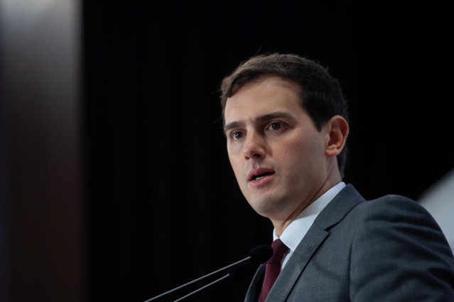 El presidente de Ciudadanos (Cs), Albert Rivera, participa en un desayuno-coloqu