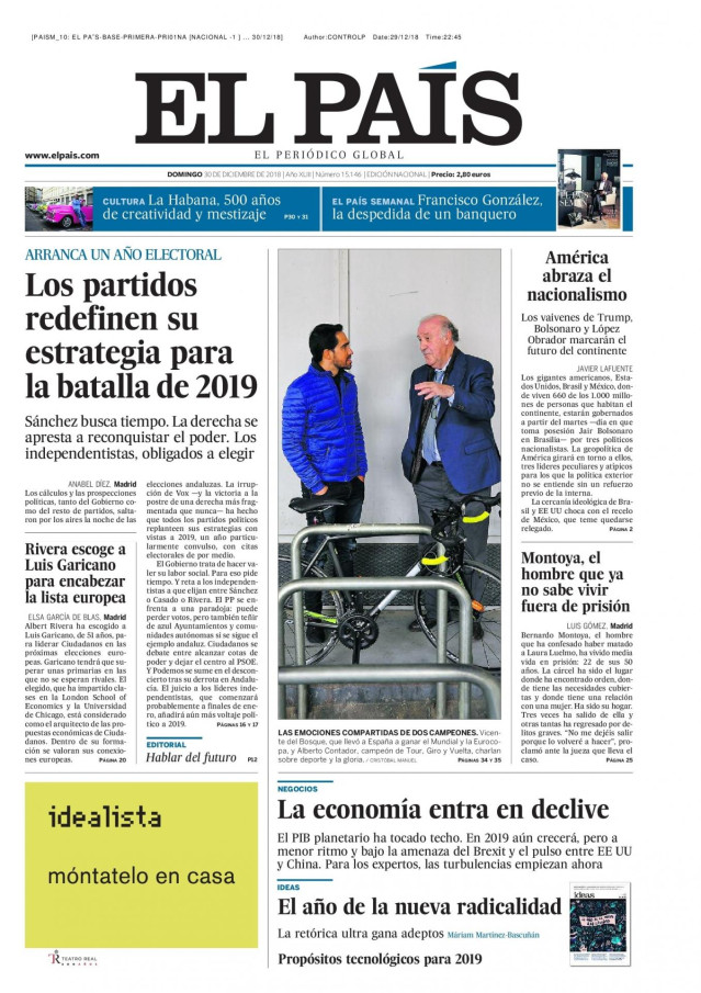 Portada de El País