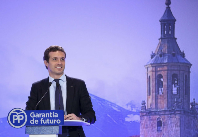 El presidente del PP, Pablo Casado, presenta los candidatos del PP en La Rioja