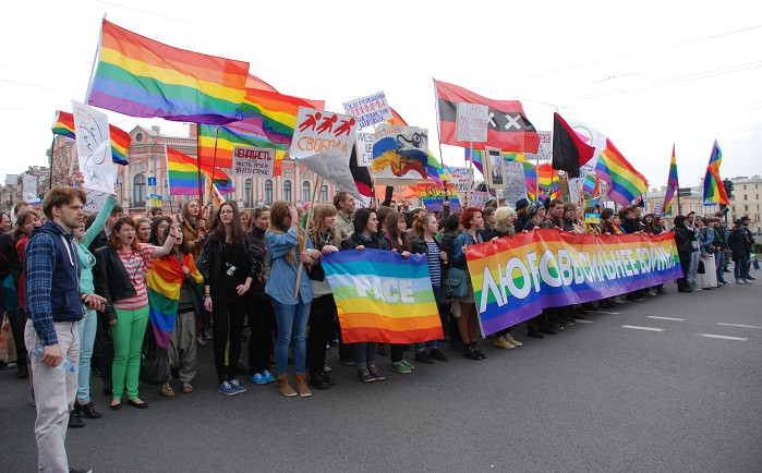 Manifestaciu00f3n por LGTBIQ en Rusia