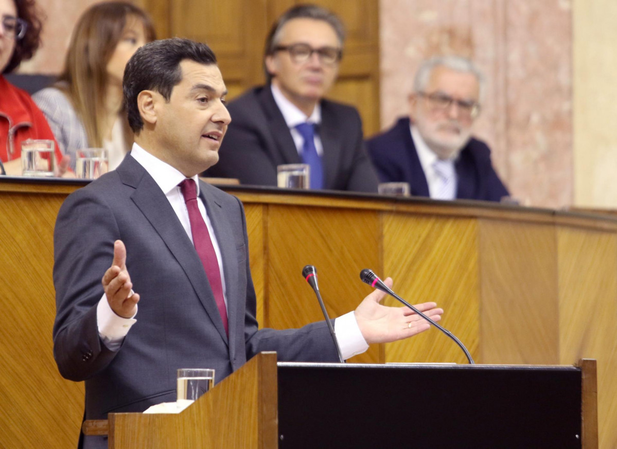 Inicio de la segunda jornada del debate de investidura de Juanma Moreno (PP-A) c