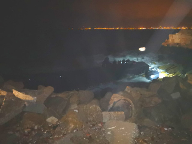 Narcolancha rescatada en la Bahía de Algeciras