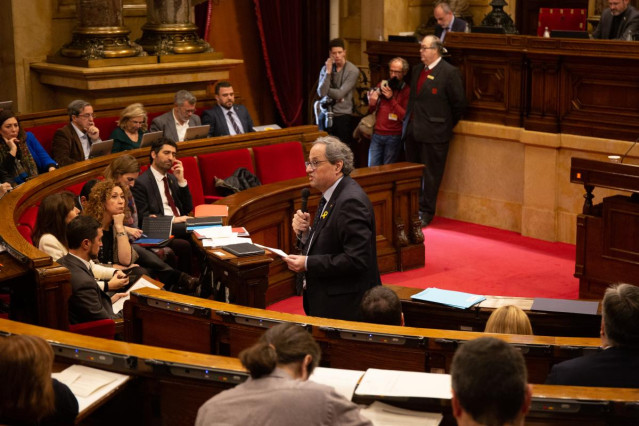 Sesión ordinaria en el Parlamento de Catalunya para tratar, en otros temas, el j