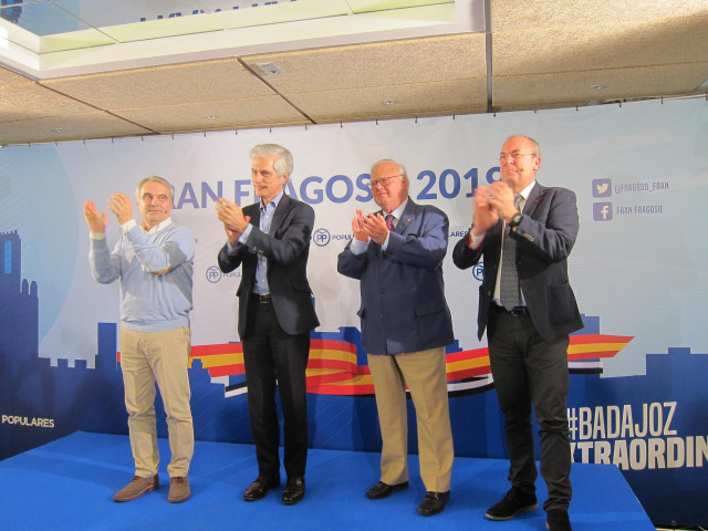 Adolfo Suárez y Monago en un acto público en Badajoz