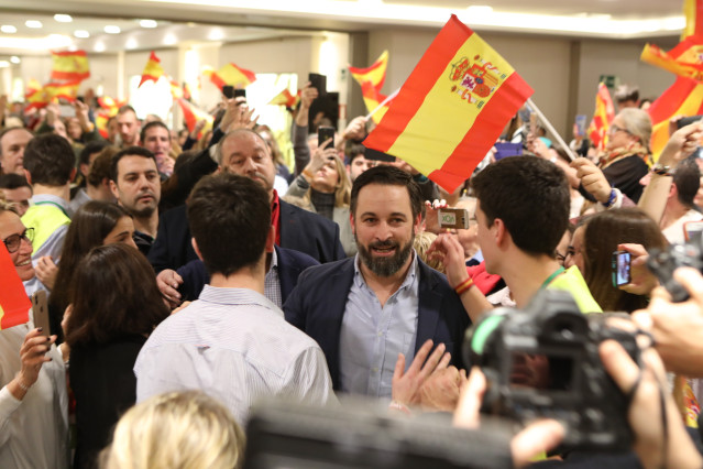 El presidente de Vox, Santiago Abascal, visita Pamplona