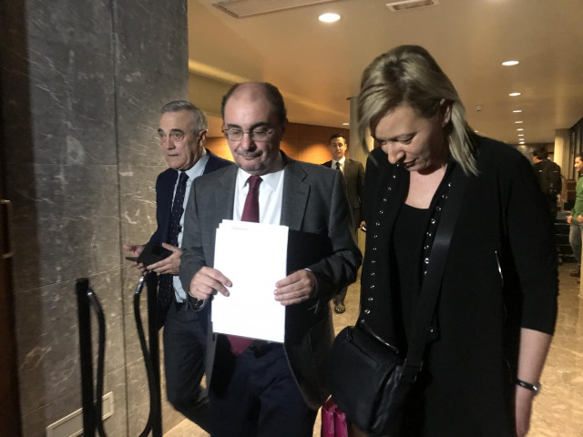 El presidente Javier Lambán y la consejera Marta Gastón