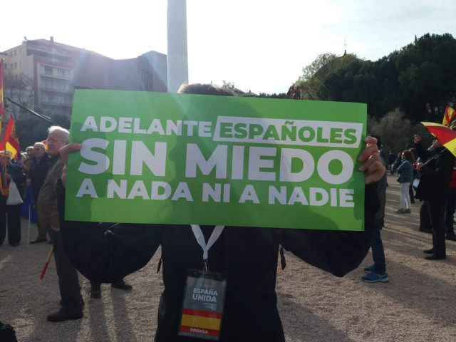 Concentración en Madrid bajo el lema 'Por una España unida'