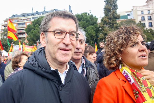 Concentración en la Plaza de Colón (Madrid) bajo el lema 'Por una España unida'