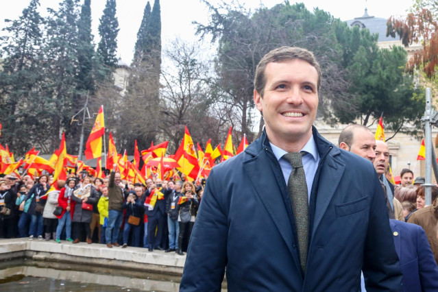 Concentración en la Plaza de Colón (Madrid) bajo el lema 'Por una España unida'