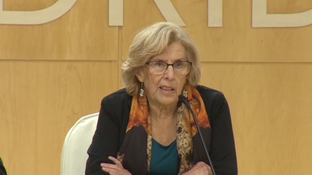 Rueda de prensa de la alcaldesa de Madrid, Manuela Carmen para hablar sobre la s