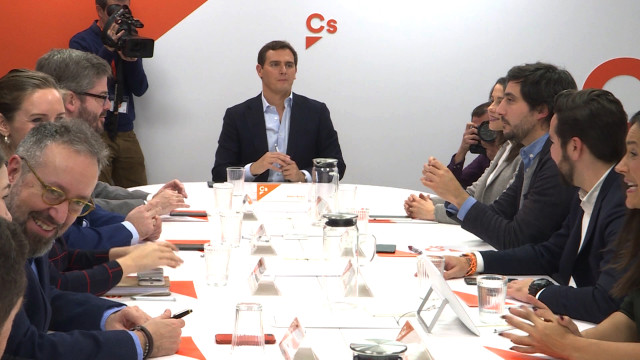 El presidente de Ciudadanos, Albert Rivera, ofrecer una rueda de prensa tras la