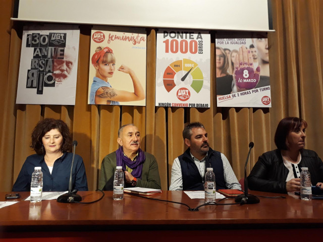 El secretario general de UGT Pepe Álvarez en Logroño