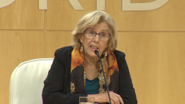 Rueda de prensa de la alcaldesa de Madrid, Manuela Carmen para hablar sobre la s