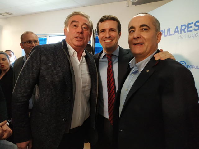 Pablo Casado en un acto del PP en Galicia