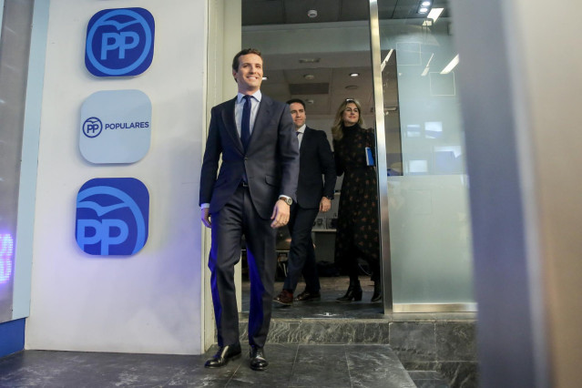 Declaraciones del líder del PP, Pablo Casado, tras la convocatoria del Gobierno